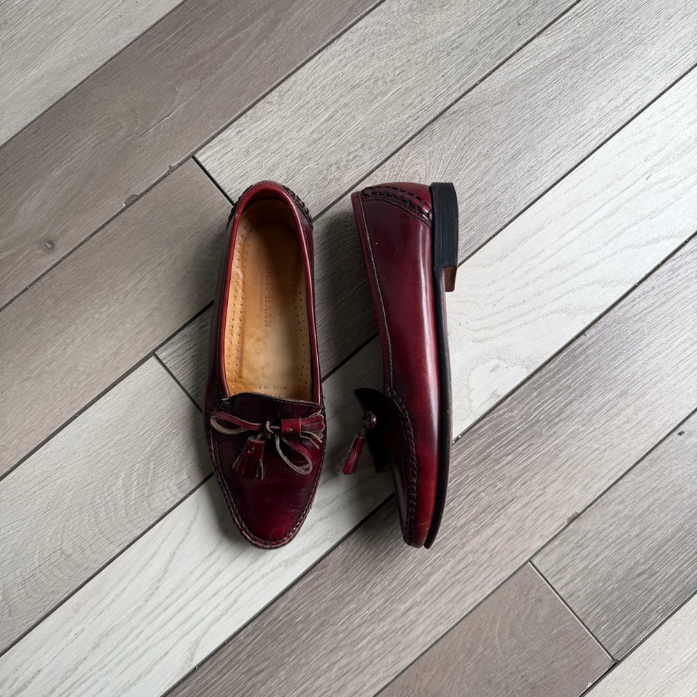 Cole Haan Pinch Tassel Loafers - Burgundy